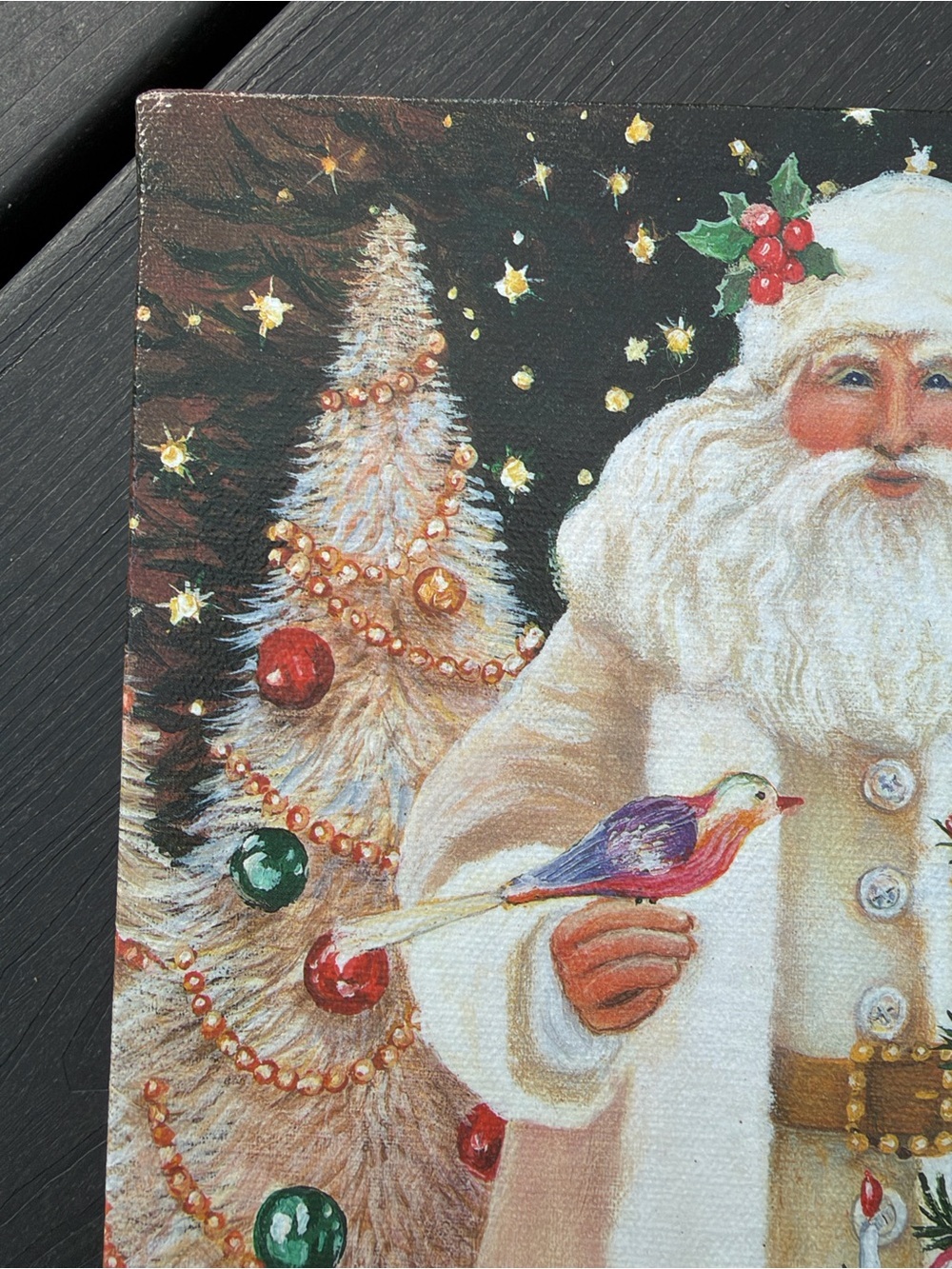 Victorian Christmas Canvas Print Signed by Susan Rios 8X10 Festive Santa Decor - Picture 2 of 14